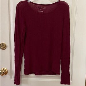 Aeropostale Burgundy Long Sleeve knit top